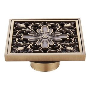 Ralo Bronze Antigo Quadrado Grelha 10x10 Anti Odor Retrô