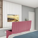 Ver imagem 1 de Calçadeira Baú Recamier Estofada Cama de Solteiro 90cm Grécia Suede Rosa Bebe- Mabe Magazine