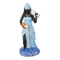 Imagem Orixa Iemanja Azul Escultura Resina Estatua 25 Cm - 1
