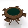 Conjunto Mesa de Jogos Carteado Bellagio Tampo Reversível Verde e 4 Cadeiras Madeira Poker Base Estr - 5