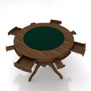 Ver imagem 5 de Conjunto Mesa de Jogos Carteado Bellagio Tampo Reversível Verde e 4 Cadeiras Madeira Poker Base Estr