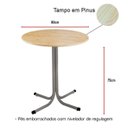 Ver imagem 2 de Mesa de Jantar Redonda 80cm Cinza Tampo Madeira Pinus