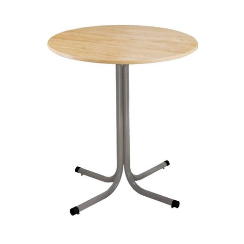 Mesa de Jantar Redonda 80cm Cinza Tampo Madeira Pinus