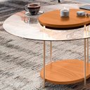 Ver imagem 6 de Mesa de Centro Redonda Tampo de Vidro Mindy H01 Cinamomo - Mpozenato