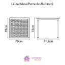 Ver imagem 2 de Mesa Quadrada Tramontina Laura Ratan Branca em Polipropileno com Pernas de Alumínio Anodizado Tramon