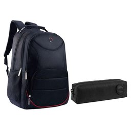 Kit Mochila Escolar Notebook Sbfp-6222 e Estojo Académie Preto - Fuseco - 1