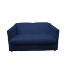 Ver imagem 2 de Kit Namoradeira + 1 Poltrona Decorativa Biane Suede Azul Marinho Pés Cromado Mz Decor
