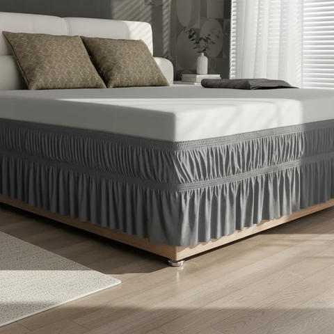 Saia para Cama Box Casal King Chumbo Malha Elástica Dupla