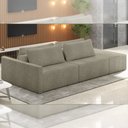 Ver imagem 1 de Sofá Ilha Modulado Milos 232cm Puff Lateral Bouclê Bege Escuro G33 - Gran Belo