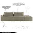 Ver imagem 3 de Sofá Ilha Modulado Milos 232cm Puff Lateral Bouclê Bege Escuro G33 - Gran Belo