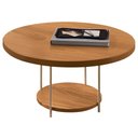 Ver imagem 1 de Mesa de Centro para Sala Redonda Tampo Mdf Pés Aço Allure B01 Cinamomo - Lyam Decor