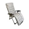 Cadeira Espreguiçadeira Decorativa Lazy Camping Acolchoada Reclinável Dobrável Creme G31 - Gran - 1