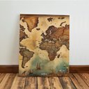 Ver imagem 5 de Kit 3 Quadro Decorativo Mapa Mundi Antigo Mundo Globo Brasil 28x20cm