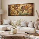 Ver imagem 2 de Kit 3 Quadro Decorativo Mapa Mundi Antigo Mundo Globo Brasil 28x20cm