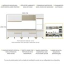 Ver imagem 6 de Armário de Cozinha Completa 302cm Veneza Multimóveis V3689 Branco/Dourado