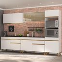 Ver imagem 7 de Armário de Cozinha Completa 302cm Veneza Multimóveis V3689 Branco/Dourado