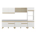 Ver imagem 3 de Armário de Cozinha Completa 302cm Veneza Multimóveis V3689 Branco/Dourado