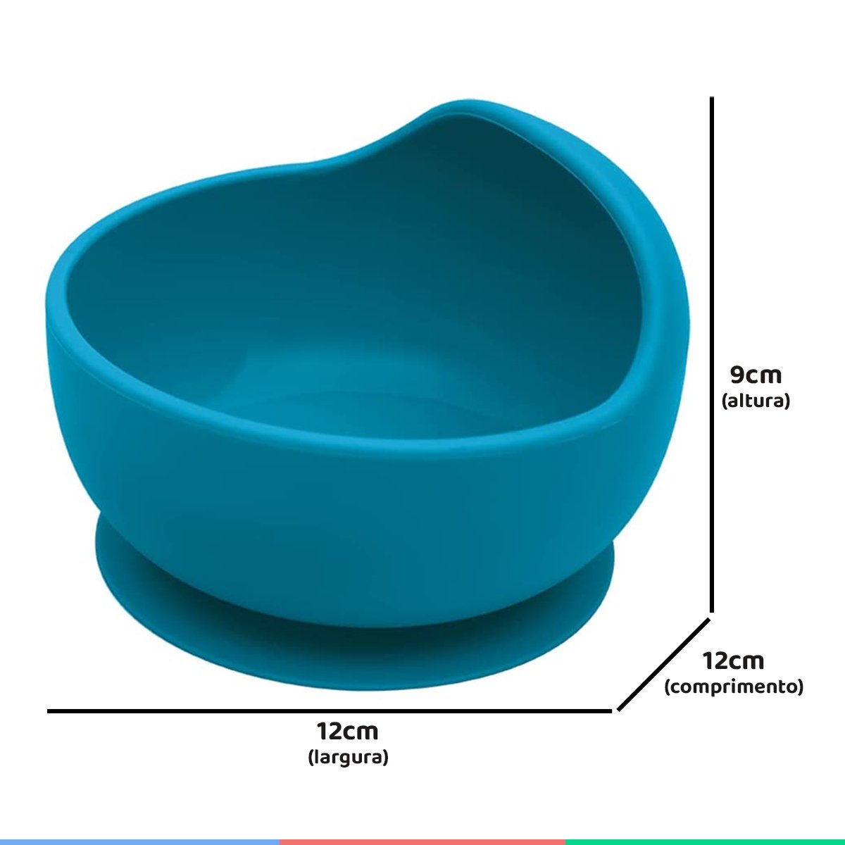 Kit Prato Infantil Bowl Fundo Com Ventosa e Colher de Silicone e Bambu Kababy - Azul - 5