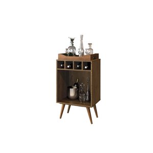 Aparador Decorativo Bar Pub com Bandeja Nogal/madeira