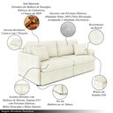 Ver imagem 3 de Sofá Reclinável e Retrátil Gandalf Bipartido 194cm Caixa Zero com Almofadas Bouclê Off White G33 - G