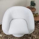 Ver imagem 4 de Poltrona Decoratiova Giratória Organica Petra Base Cone Boucle Off White