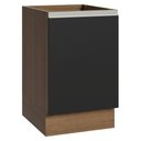 Ver imagem 1 de Balcão de Cozinha 50cm 1 Porta (sem Tampo) Rustic/preto Glamy Madesa