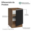 Ver imagem 3 de Balcão de Cozinha 50cm 1 Porta (sem Tampo) Rustic/preto Glamy Madesa