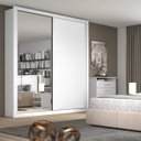 Ver imagem 1 de Guarda-Roupa Casal com Espelho 2 Portas de Correr Madrid