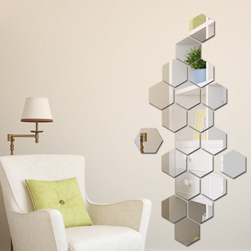 Espelho Decorativo em Acrílico Parede Hexagonal 50 Peças - 3