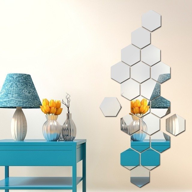 Espelho Decorativo em Acrílico Parede Hexagonal 50 Peças - 2