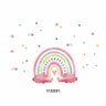 Adesivo de Parede Infantil Arco Íris Aquarela Grande - G - Rose - 1