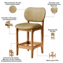 Ver imagem 6 de Kit 03 Banquetas Baixa Bar Cozinha e Sala de Jantar Fixa Betta L02 Imbuia Couríssimo Casco Fendi - L
