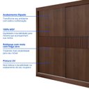 Ver mais imagens de Guarda-Roupa Casal 2 Portas 6 Gavetas 100% MDF Ripado Hawai Marrom/Castanho/Off White