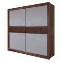 Ver imagem 2 de Guarda-Roupa Casal 2 Portas 6 Gavetas 100% MDF Ripado Hawai Marrom/Castanho/Off White