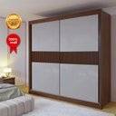 Ver imagem 7 de Guarda-Roupa Casal 2 Portas 6 Gavetas 100% MDF Ripado Hawai Marrom/Castanho/Off White