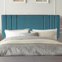 Ver imagem 1 de Painel Estofado Luxo Grécia 100cm Solteiro para Cama Box Suede Azul Turquesa - Gat Magazine