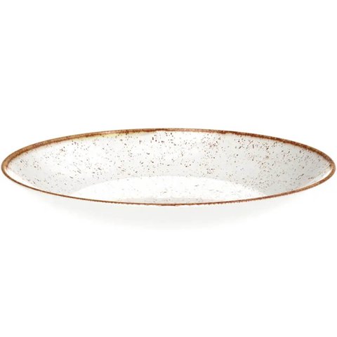 Conjunto 6 Pratos Tramontina de Porcelana Rústicos Fundos Decorados 22cm Cada Marrons