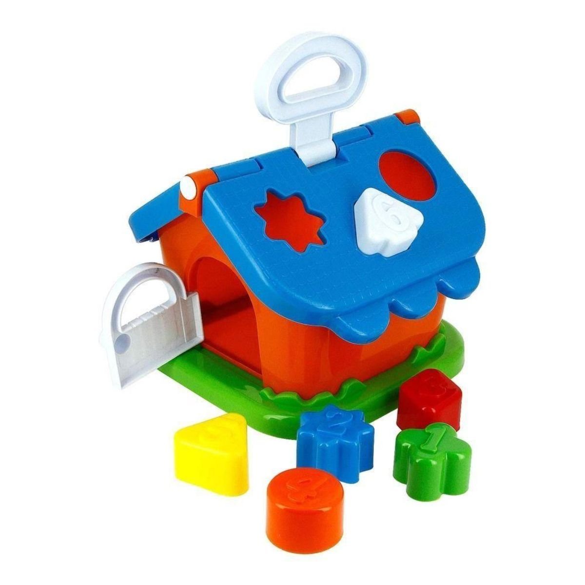 Minha Nova Casinha Brinquedo Educativo Didático Pedagógico Infantil Encaixe Formas Geométricas Brinc
