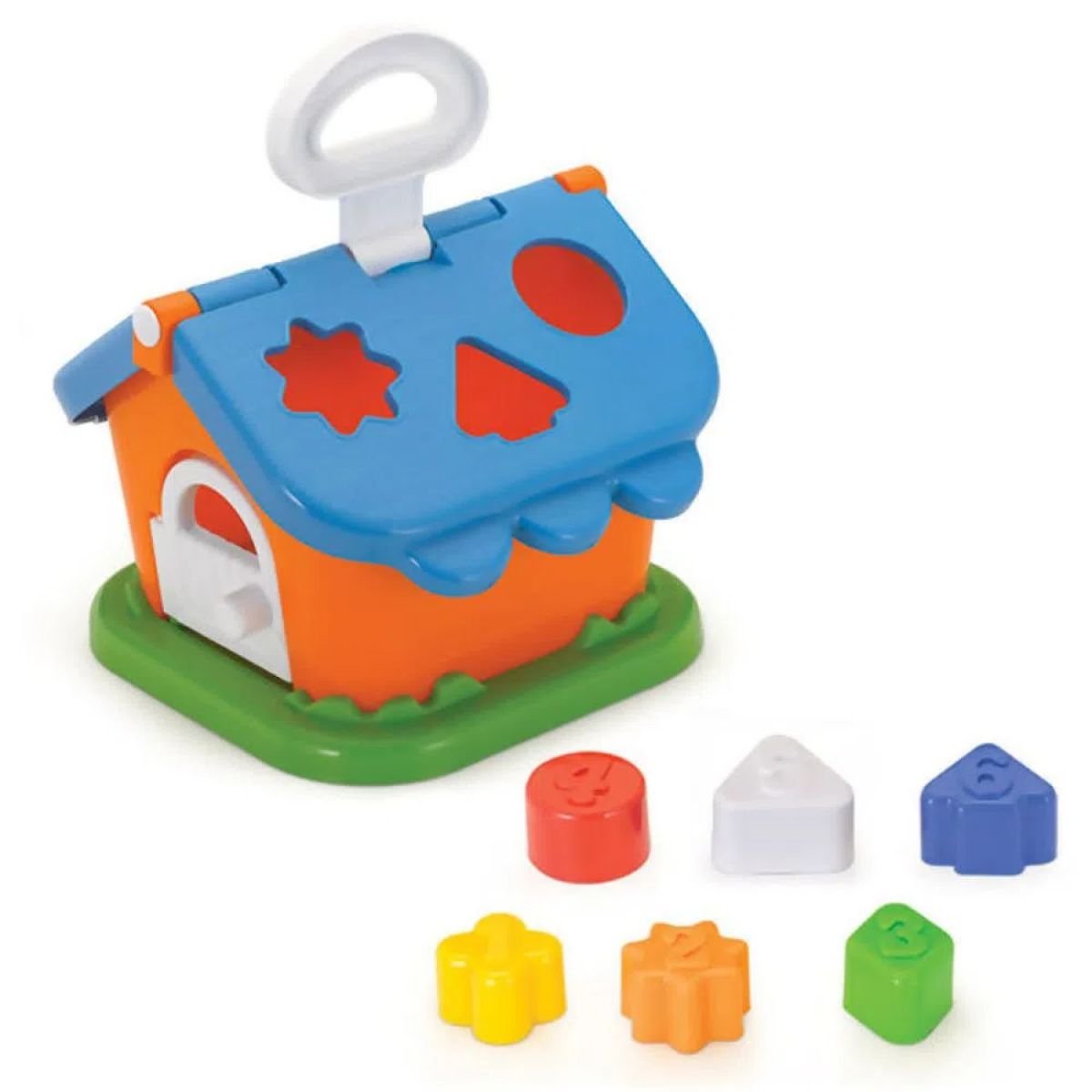 Minha Nova Casinha Brinquedo Educativo Didático Pedagógico Infantil Encaixe Formas Geométricas Brinc - 3