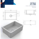 Ver imagem 3 de Cuba Akkor Farm Sink 55cm Estilo Fazenda para Cozinha em Ssm sem Emendas, Antibacteriana, 10 Anos de