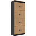 Ver imagem 4 de Kit 3 Armários Locker Guarda Volumes 8 Portas com Chave Amêndoa/Preto