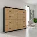 Ver imagem 5 de Kit 3 Armários Locker Guarda Volumes 8 Portas com Chave Amêndoa/Preto