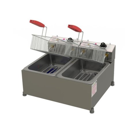 Fritador Tacho Fritura Retangular 10 Litros 2 Cubas Óleo Pr-20e Progás 127v 127v