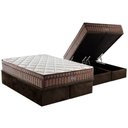 Ver imagem 1 de Cama Box Baú Queen: Colchão Anatômico Anjos D28 - Ag65 Anjos Star+ Base Crc Suede Brown(158x198)