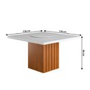 Ver imagem 3 de Conjunto Sala de Jantar Amsterdã New Mesa Tampo Giratório 6 Cadeiras Santiago Madeirado/off White