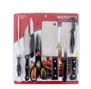 Ver imagem 2 de Jogo Kit de Facas de Churrasco 8 Peças Tesoura Cozinha Açougueiro Aço Inox