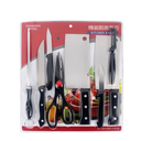 Ver imagem 2 de Jogo Kit de Facas de Churrasco 8 Peças Tesoura Cozinha Açougueiro Aço Inox