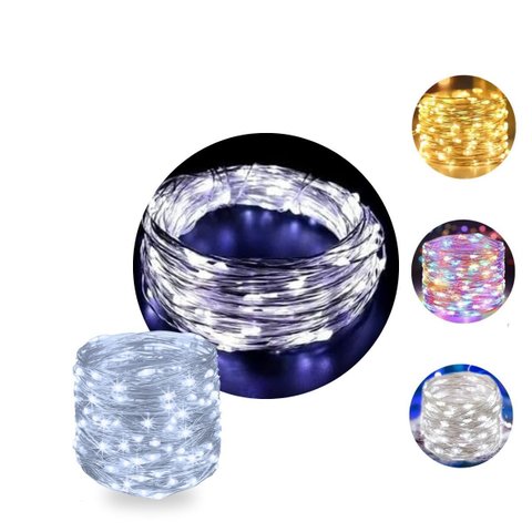 Fio de Fada 100 LED Branco Frio 10m Cordão Pisca Luz Lâmpada Festa Decoração Árvore de Natal Luvinco