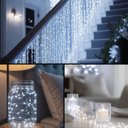 Ver imagem 2 de Fio de Fada 100 LED Branco Frio 10m Cordão Pisca Luz Lâmpada Festa Decoração Árvore de Natal Luvinco