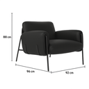 Ver imagem 7 de Kit Poltrona Cadeira Decorativa + Puf Serrana Zahav Estofado:Courino Sintético Preto